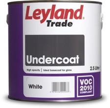 White Undercoat Leyland Trade Wood & Metal Suitable Interior Exterior 2.5 Litre