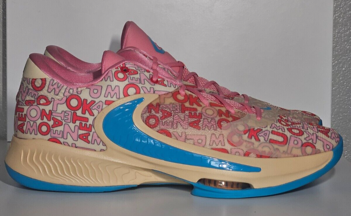 Nike Men's Giannis Zoom Freak 4 FB9503-200 Letter Bros Coral Size