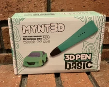 Mynt3d 3D Pen Basic Green with Red Yellow Blue Filament