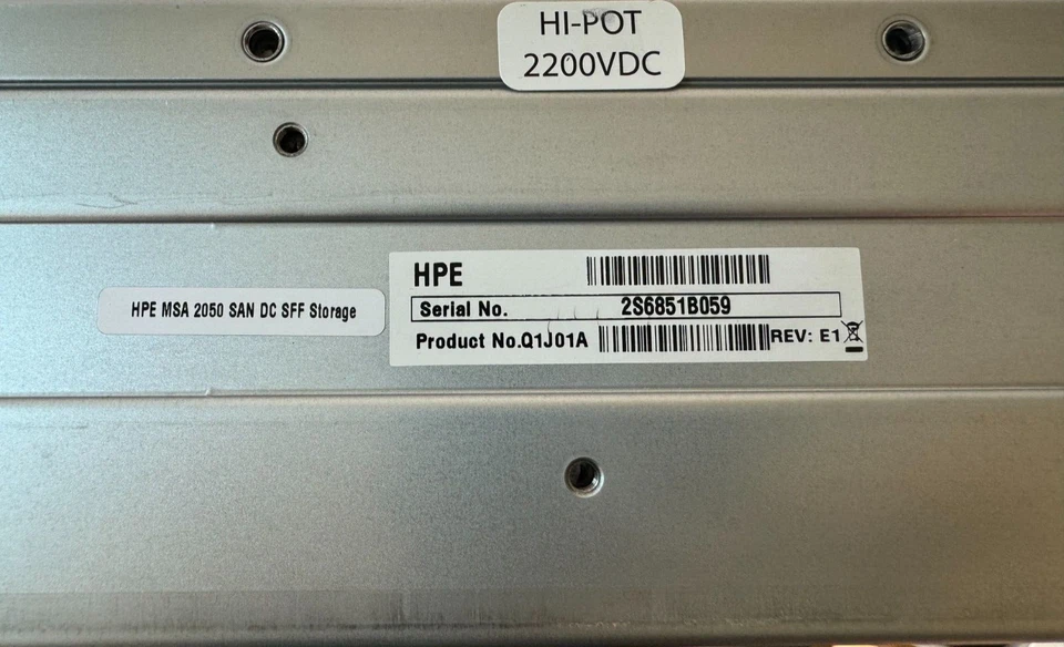 HPE ENTERPRISE Q1J01A MSA 2050 SAN DC SFF STORAGE ARRAY w/ Dual 876127-001 & PS - Image 3 of 4