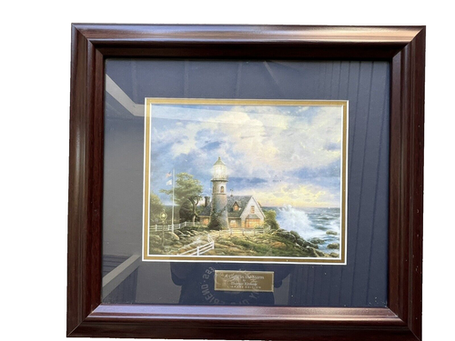 Thomas Kinkade A Light In The Storm Library Edition Lithograph 16x18 Framed - Picture 2 of 4
