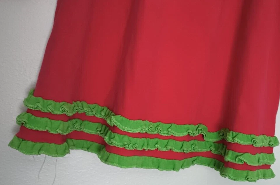 Vestido Manga Larga Lolly Wolly Doodle Niñas Rojo Navidad "Alegría" Talla 10 Foto 4 de 4