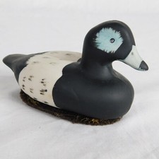 Jasco Vintage Bisque Ceramic Duck Lint Brush Black White Blue 1970s/1980s