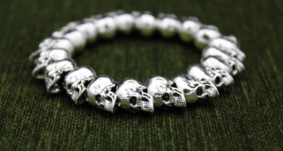 Armband Totenkopf Schädel Herren Männerarmband Armreif Modeschmuck Geschenk - Bild 3 von 4