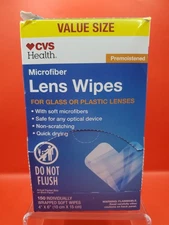 CVS Health Microfiber Lens Wipes Soft 150 Ct Individually Wrapped Premoistened 
