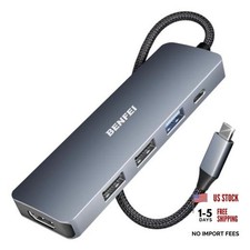 USB C Hub with 4K HDMI Certified , 100W Power Delivery, 3 USB-A, 5-in-1 Gray