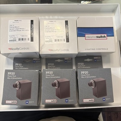 3 Acuity CM 10 Ceiling Mount Sensor, Large Motion/Extended l 360 lens w pwr pack