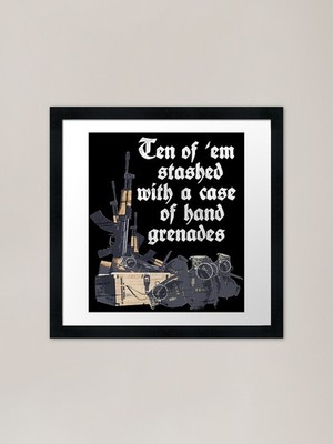 Ten of 'em stashed with a case of h Framed Wall Art Poster Canvas Print Picture