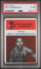 1961 FLEER BASKETBALL WILT CHAMBERLAIN #8 ROOKIE RC PSA 6