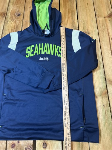 Sudadera con capucha Nike Seattle Seahawks NFL ajuste térmico para hombre talla XL azul N sin etiquetas - Imagen 5 de 9