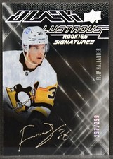 22-23 SPx Black Lustrous RC Signatures Filip Hallander LS-FH Penguins Auto /299