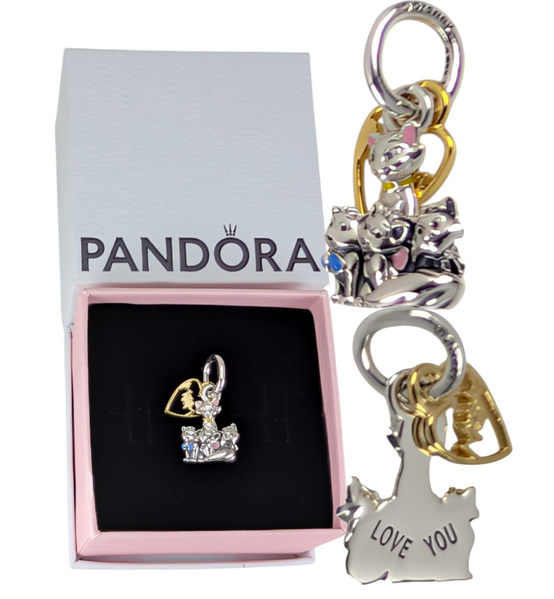 New 100% Auth PANDORA Disney Aristocats Duchess & Kittens Mom