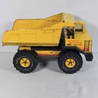 Vintage 1980s Mighty Tonka XMB-975 Metal Dump Truck Yellow Turbo Diesel