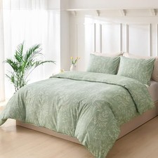 Floral Duvet Cover Queen Size, Sage Green Queen 90 90 inch C: Sage Green