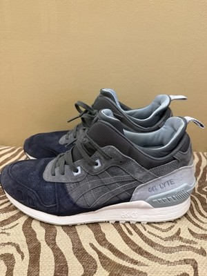 ASICS GEL LYTE MT SZ 9 CARBON LIGHT GREY NAVY BLUE TRAIL RUNNING