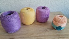 Aida Garn, Konvolut Baumwolle fein bis dick  - Anchor, lila, gelb, aprikot