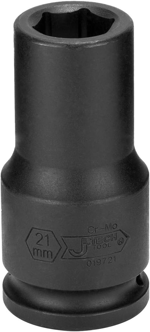 Jetech 3/4-Inch Drive 21mm Deep Impact Socket with 6-Point 21mm, Black 