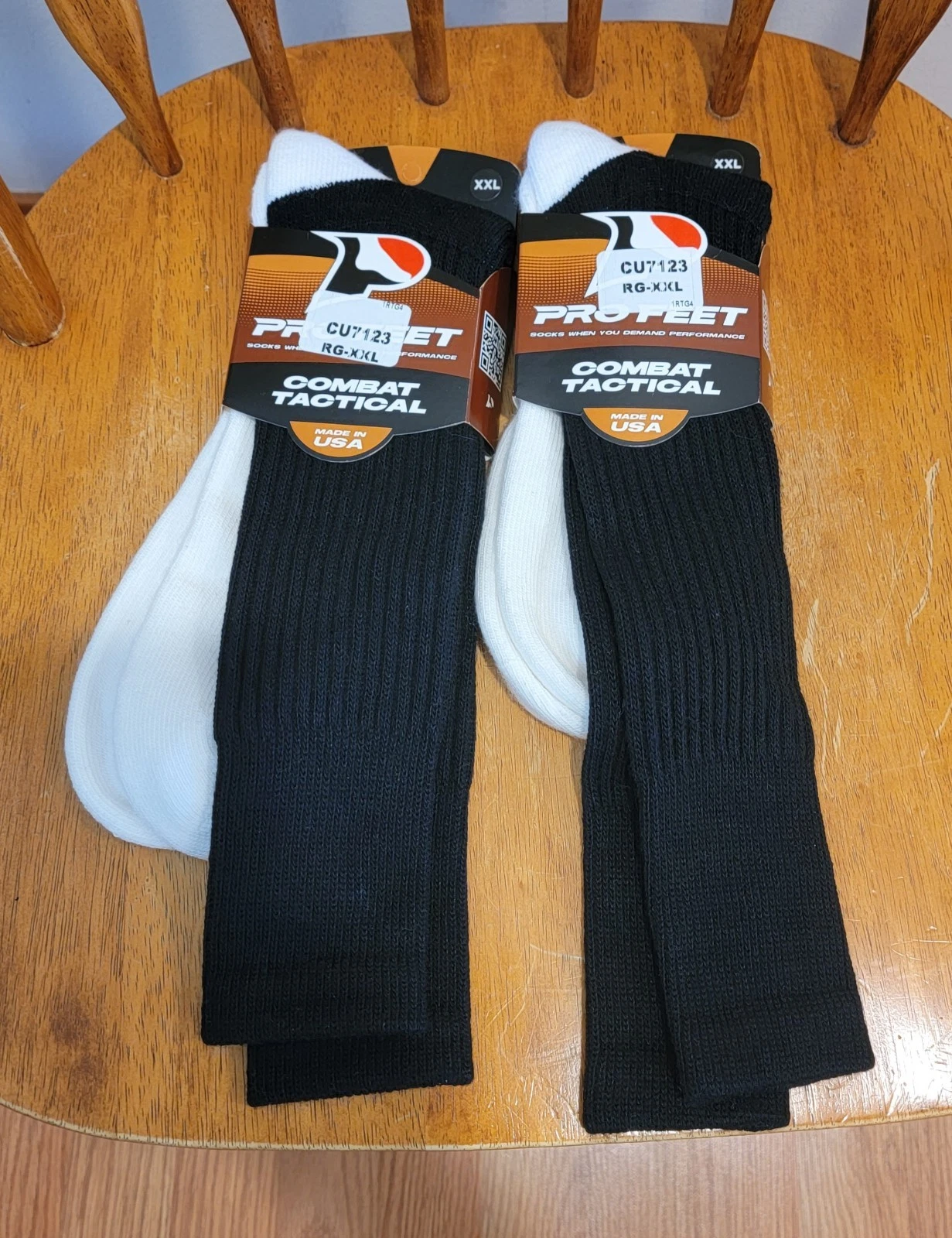 2 Pairs Of Combat Tactical Socks. 2XL Made In USA