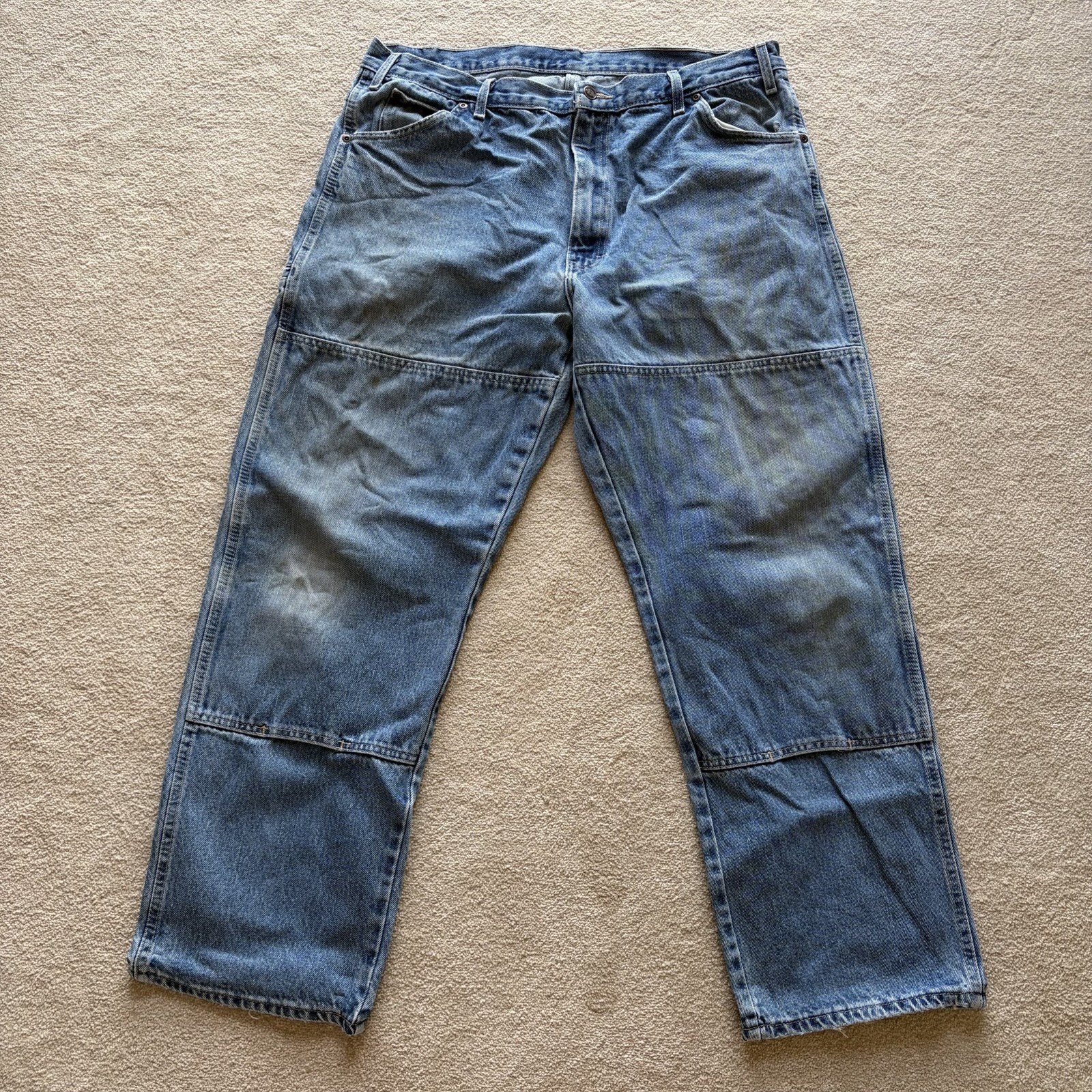 Dickies Relaxed Fit Blue Denim Carpenter Jeans Workwear Trousers 40x30 image 2