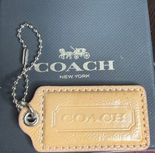 Coach Leather Hangtag - Tan PATENT 2.5"