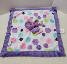 Carters Purple Butterfly Polka Dot Lovey Security Blanket Baby Toy 13.5 X 13.5