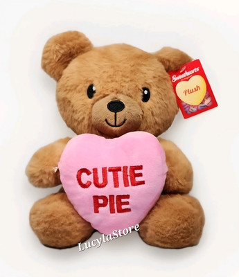 Sweethearts Plush Bear 10'' Stuffed Animal with Pink Cutie Pie Heart Pillow Toy