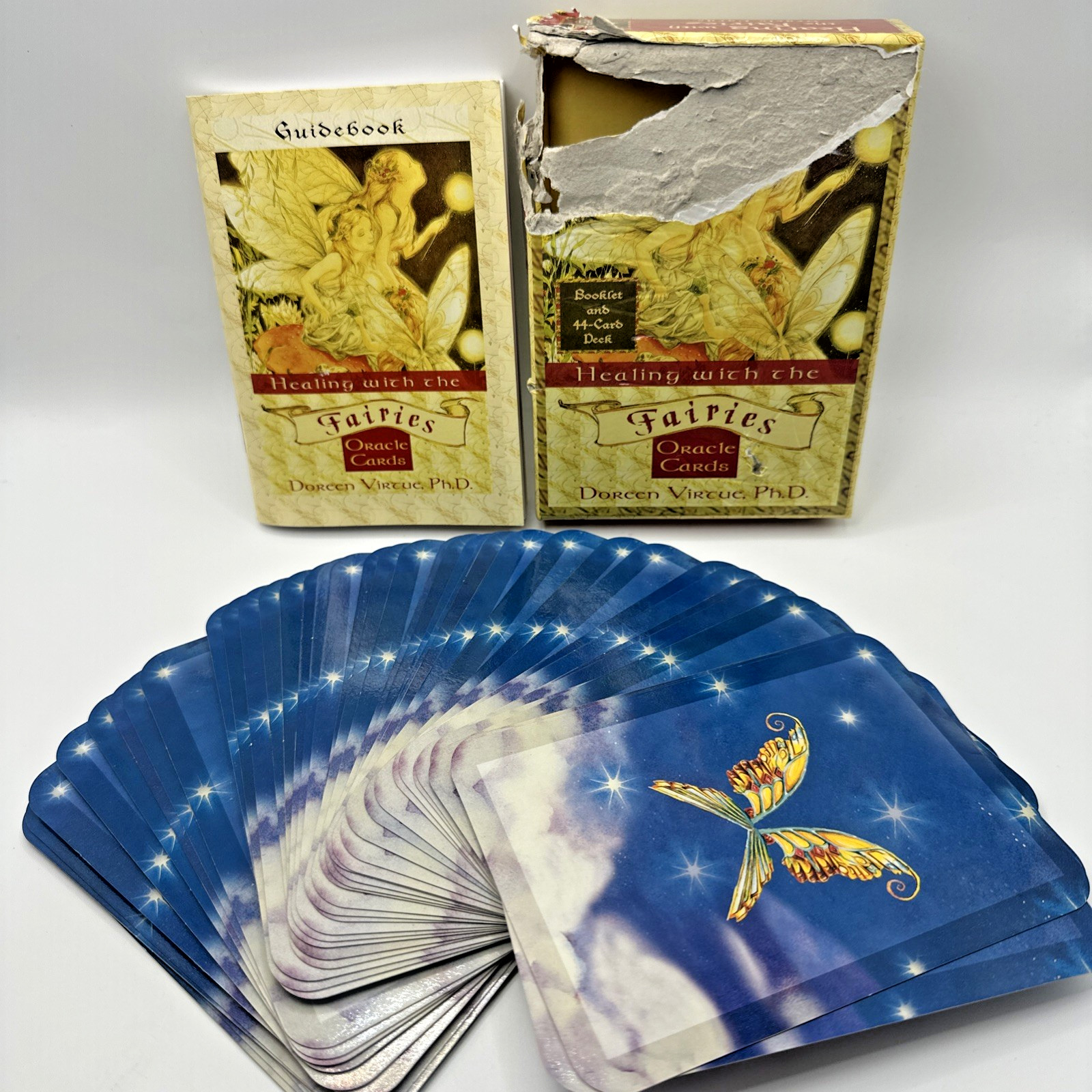Healing With The Fairies Oracle Cards Doreen Virtue Booklet & 45-Card Deck