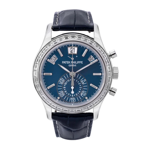 Patek Philippe Complications Watch 40MM Blue Diamond Index Markers Dial Platinum