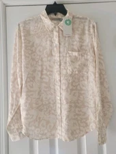 RAILS JOSEPHINE BUTTON DOWN SAND DIFFUSED CHEETAH NWT $168     S