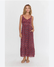 RAGA Red and White Floral Jasleen Maxi Dress Size Small New