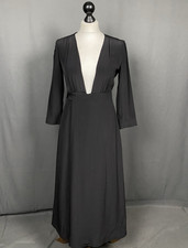 Sezane Women's Black A-Line Maxi Silk Dress Size 36