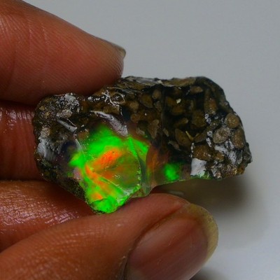 Ethiopian Oil Opal Specimen 21.70 cts Natural Rough Gemstone - Fire Opal Roug