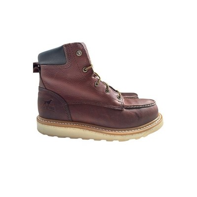 Irish Setter Ashby 83606 Mens 9.5 D Brown Leather Moc Toe Wedge Work Boots