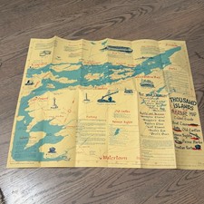 Vtg 1957 Pleasure Maps of America Thousand Islands Travel Guide Rare Souvven