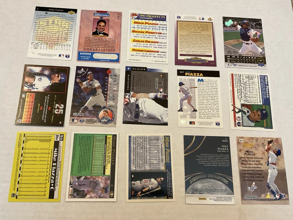 Lote de 15 tarjetas diferentes HOFer Mike Piazza casi nuevo Foto 2 de 4