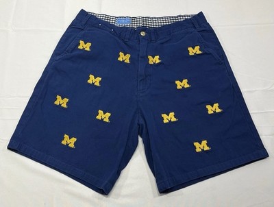 Michigan Wolverines Logo Blue Shorts Pennington & Bailes Stadium Size 36 Men
