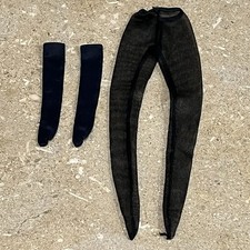 Vintage Barbie Long Black Gloves  Pair Nylons Seam Stockings 1960's B20