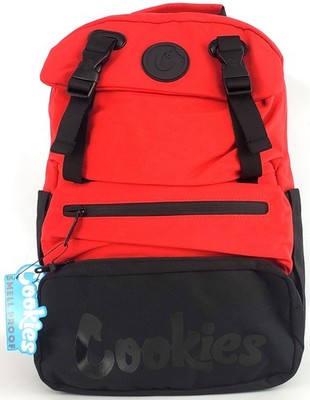 Cookies Sf Parks Utility Sateen Bomber Smell Proof Large Backpack Red & Black