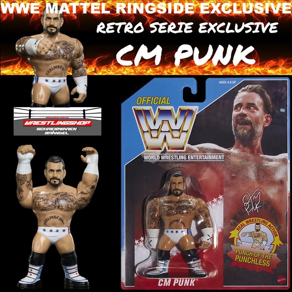 Wwe Mattel Ringside Exclusive Retro Cm Punk - Elite - Basic - Legends - Raw Moc-image