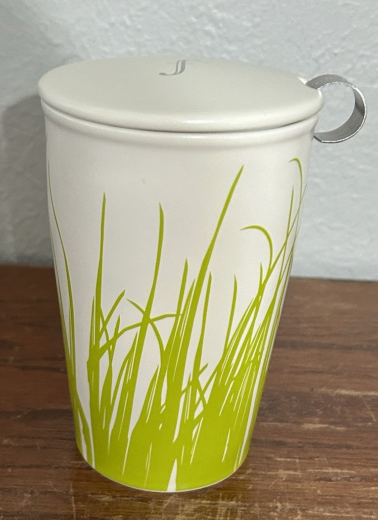 Forte Cup W/infuser Green & White Spring Grass Steeping 12oz