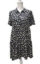 Zara Women's Daisy Short Sleeve Mini Dress Black Size Large 
