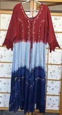 The Pyramid Collection Ombre Maxi Dress Size 1X Lace Up Front Ruched Back