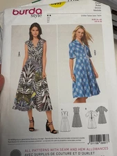 Burda 6497 Sewing pattern Misses Dress, 2 views, Sizes 8-20 UNCUT