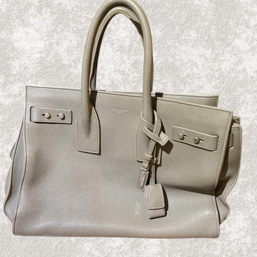 Saint Laurent Sac de Jour Souple Gray Leather Business Bag Women's