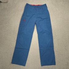 Dickies EDS Signature Cargo Scrubs Womens Medium Blue Straight Leg Pull On