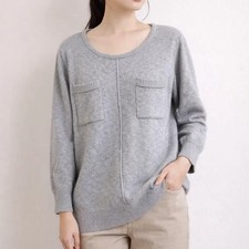 New Women's Long Pocket Knit Top