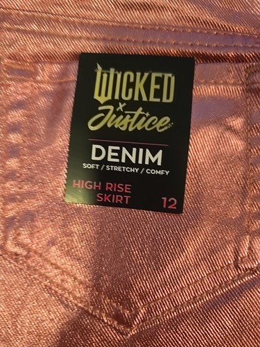 NWT Justice Girls Wicked Pink Metallic Skort w/Butterfly Belt Built In Shorts 12 - Picture 3 of 4