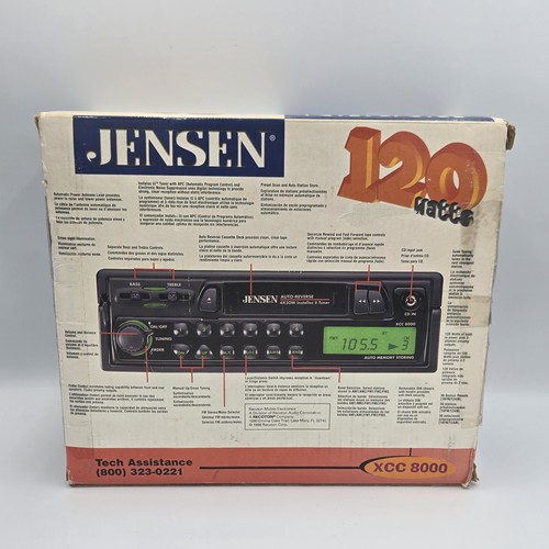 Jensen XCC 8000 AUX/Cassette Car Stereo - Early 90s Pull Out Design NEW OPEN BOX - Picture 3 of 20