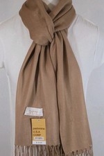 Pashmina Scarf Shawl Wrap Trendy Solid Brown Silk Cashmere Soft. 030