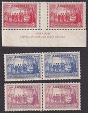 Australia 1938 NSW 50th Anniv. pairs mint no gum
